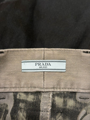 2010s Prada trompe l'oeil print cotton pants