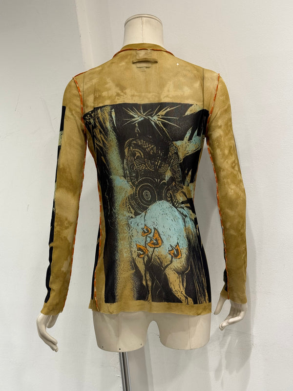 2000s Jean Paul Gaultier mesh long sleeve top