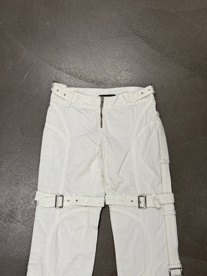 2000s Versace bondage white pants