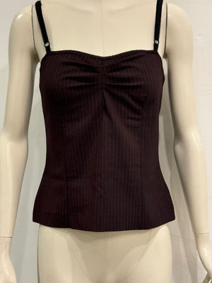 2000s Dolce & Gabbana pinstripe corset top