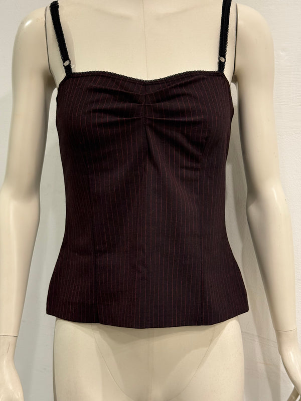 2000s Dolce & Gabbana pinstripe corset top