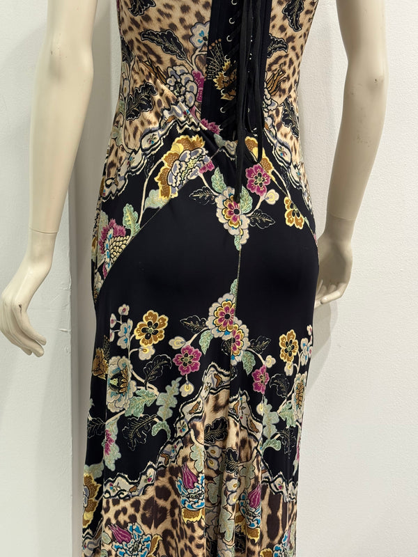S/S2003 Roberto Cavalli Chinoiserie print corseted dress