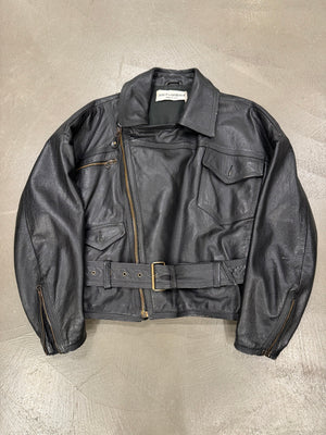 S/S 1992 Dolce & Gabbana leather biker boxy jacket