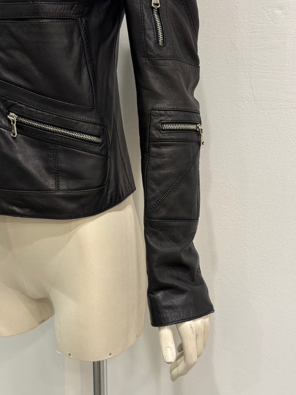 2001 Dolce & Gabbana multi-zip biker leather jacket