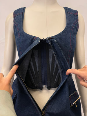 S/S1992 Vivienne Westwood denim dress with corset