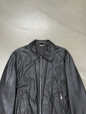 2000s Versace zip leather jacket