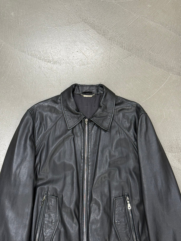 2000s Versace zip leather jacket