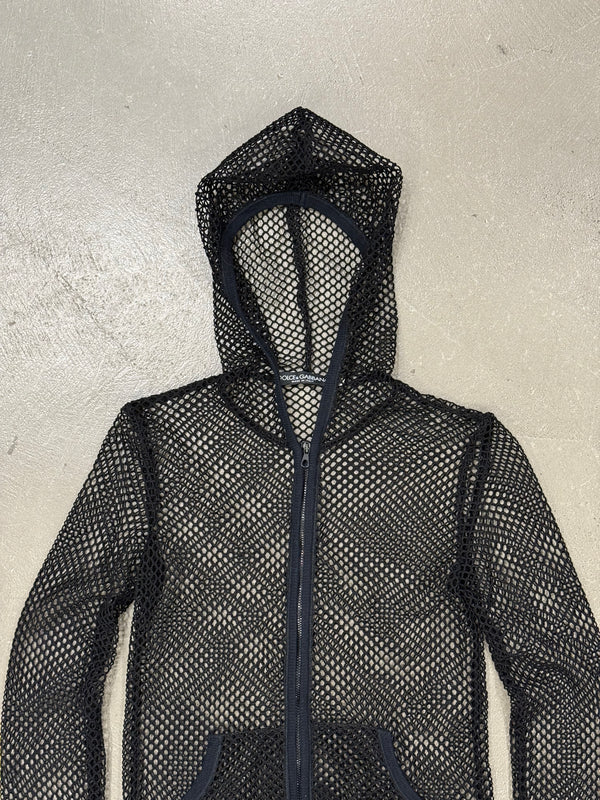 S/S2003 Dolce & Gabbana fishnet mesh hoodie