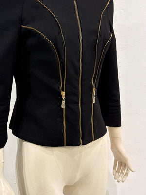 2000s Versace structured triple-zip jacket