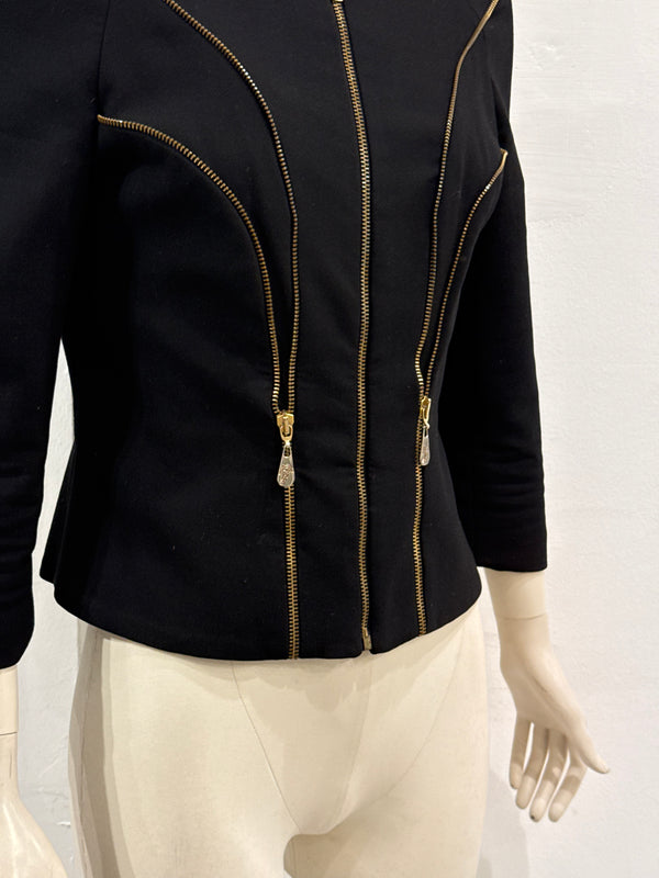2000s Versace structured triple-zip jacket