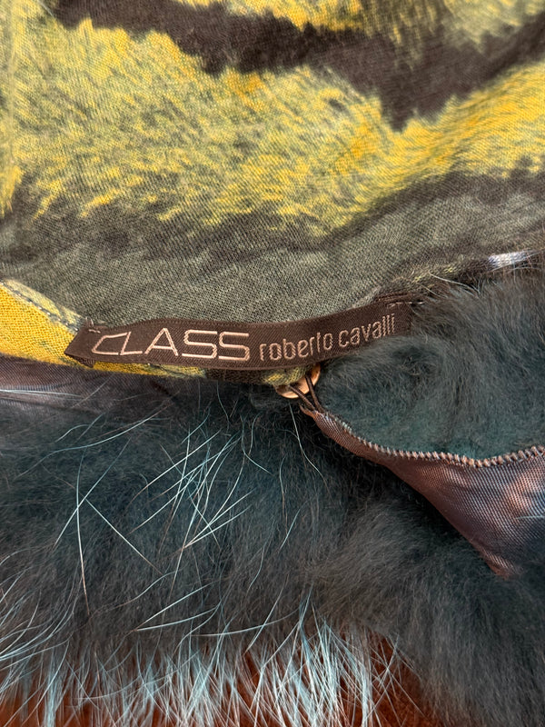 2000s Cavalli fox fur animalier print set