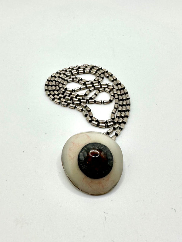Carol Christian Poell Prosthetic eye silver chain necklace