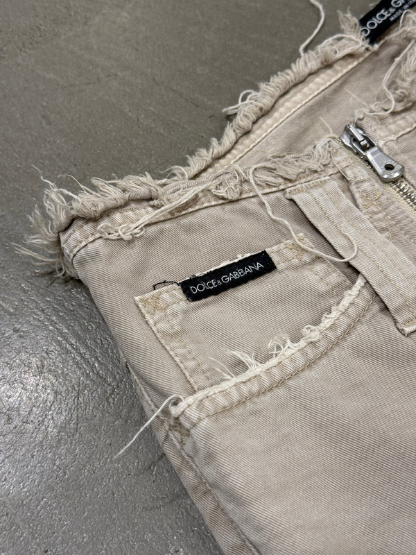 S/S2003 Dolce & Gabbana runway zipped distressed denim pants