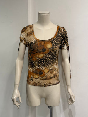 S/S2004 Roberto Cavalli feather print set
