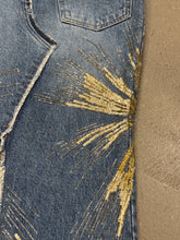 Load image into Gallery viewer, S/S2001 Roberto Cavalli runway long denim skirt with gold details
