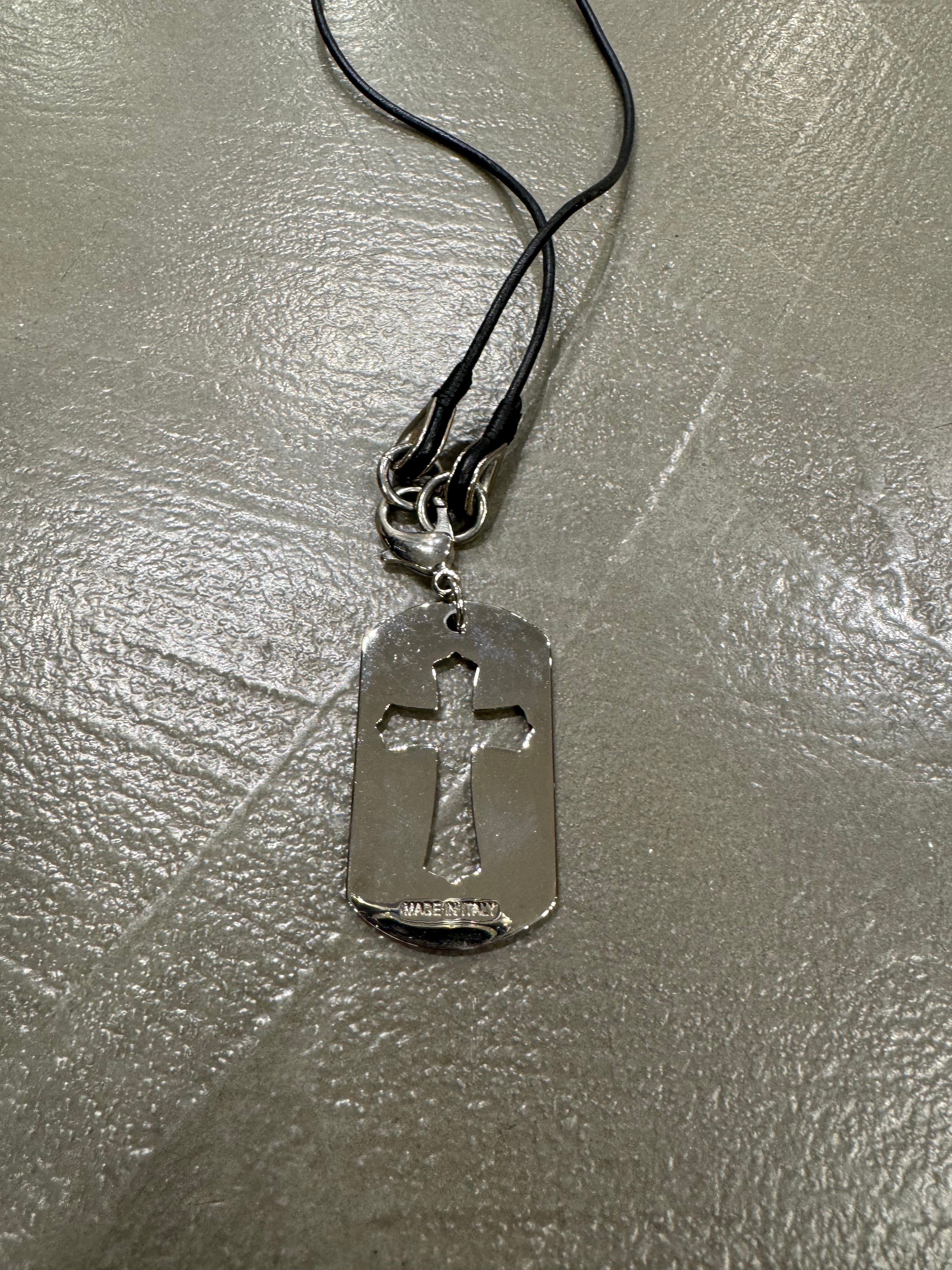 2000s Dolce & Gabbana dog tag cross necklace