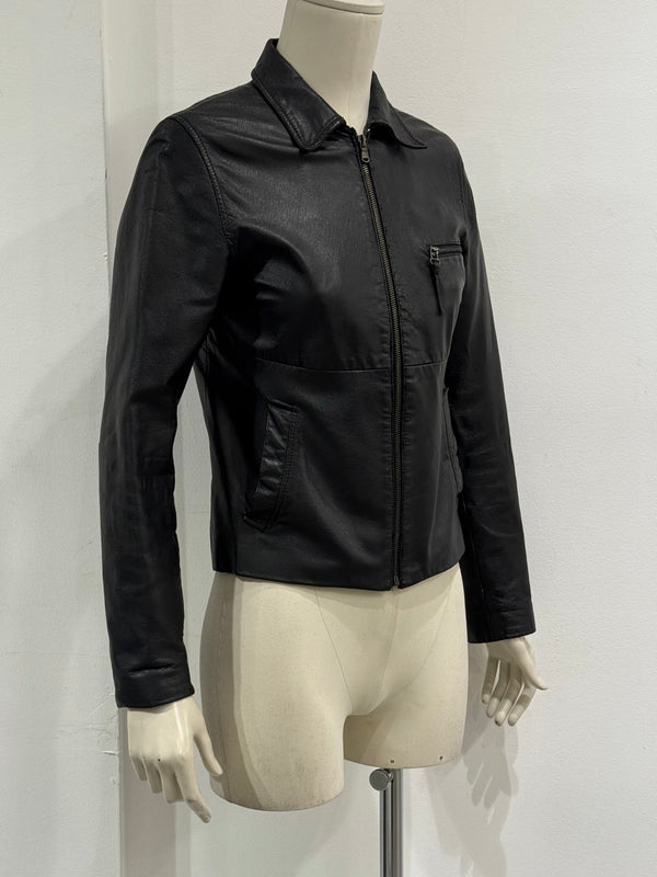 2000s Dolce & Gabbana fitted leather jacket