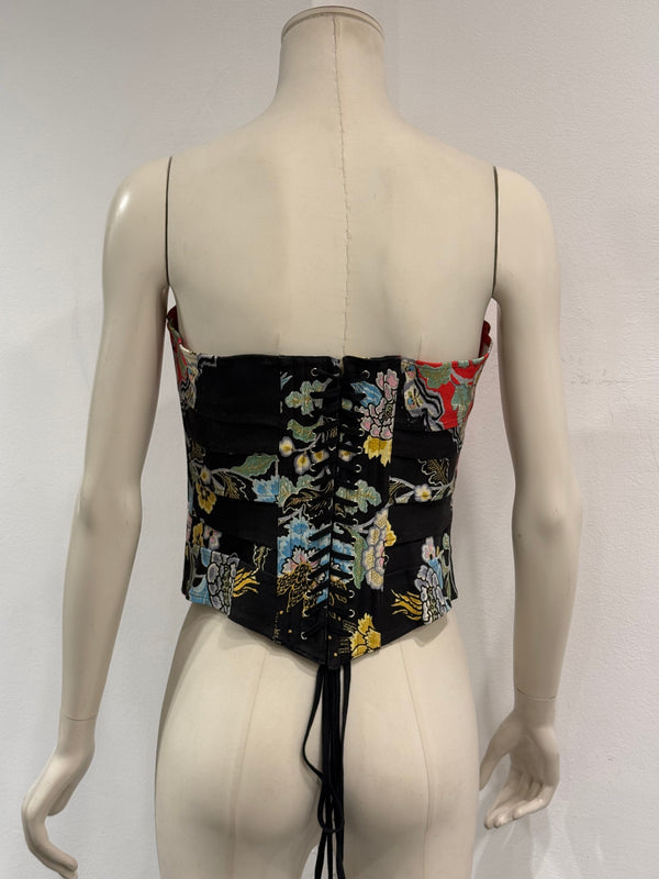 S/S2003 Roberto Cavalli chinoiserie floral print corset