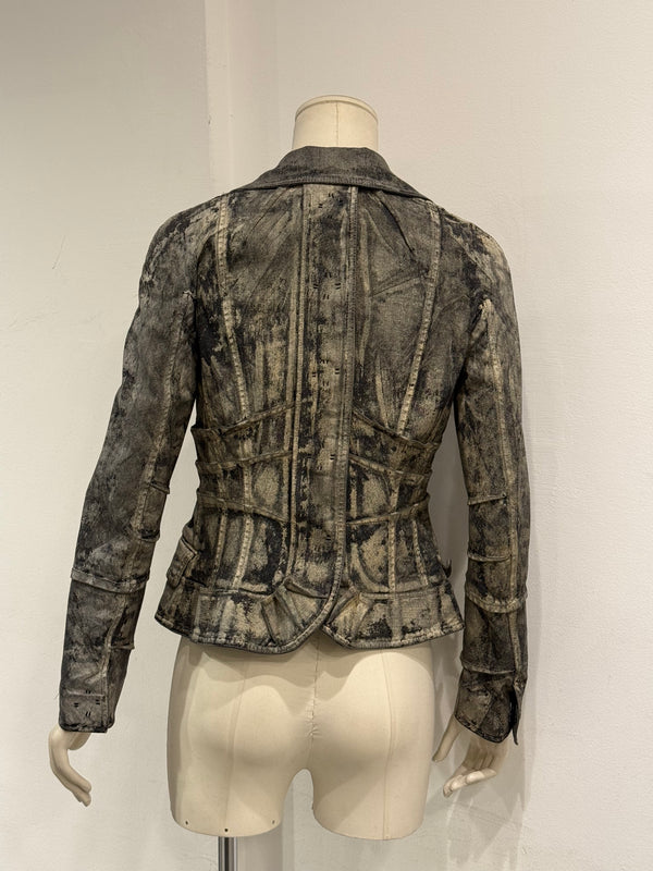 A/W2006 Christian Dior by John Galliano runway painted denim jacket