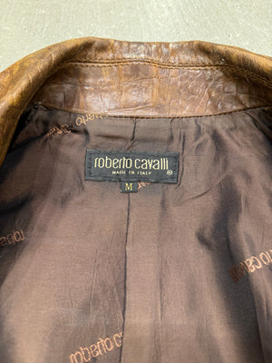 A/W2000 Roberto Cavalli crocodile embossed leather jacket