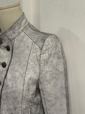 S/S2002 Ann Demeulemeester runway cracked leather napoleon military jacket