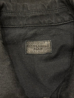 2018 Saint Laurent belted military cotton jacket