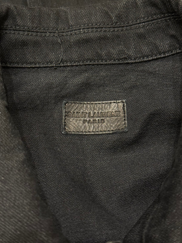 2018 Saint Laurent belted military cotton jacket