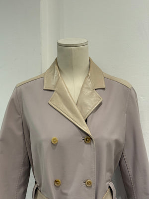 2000s Prada leather & nylon hybrid coat