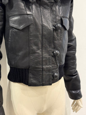 A/W2002 Balenciaga by Nicolas Ghesquiere runway aviator leather jacket