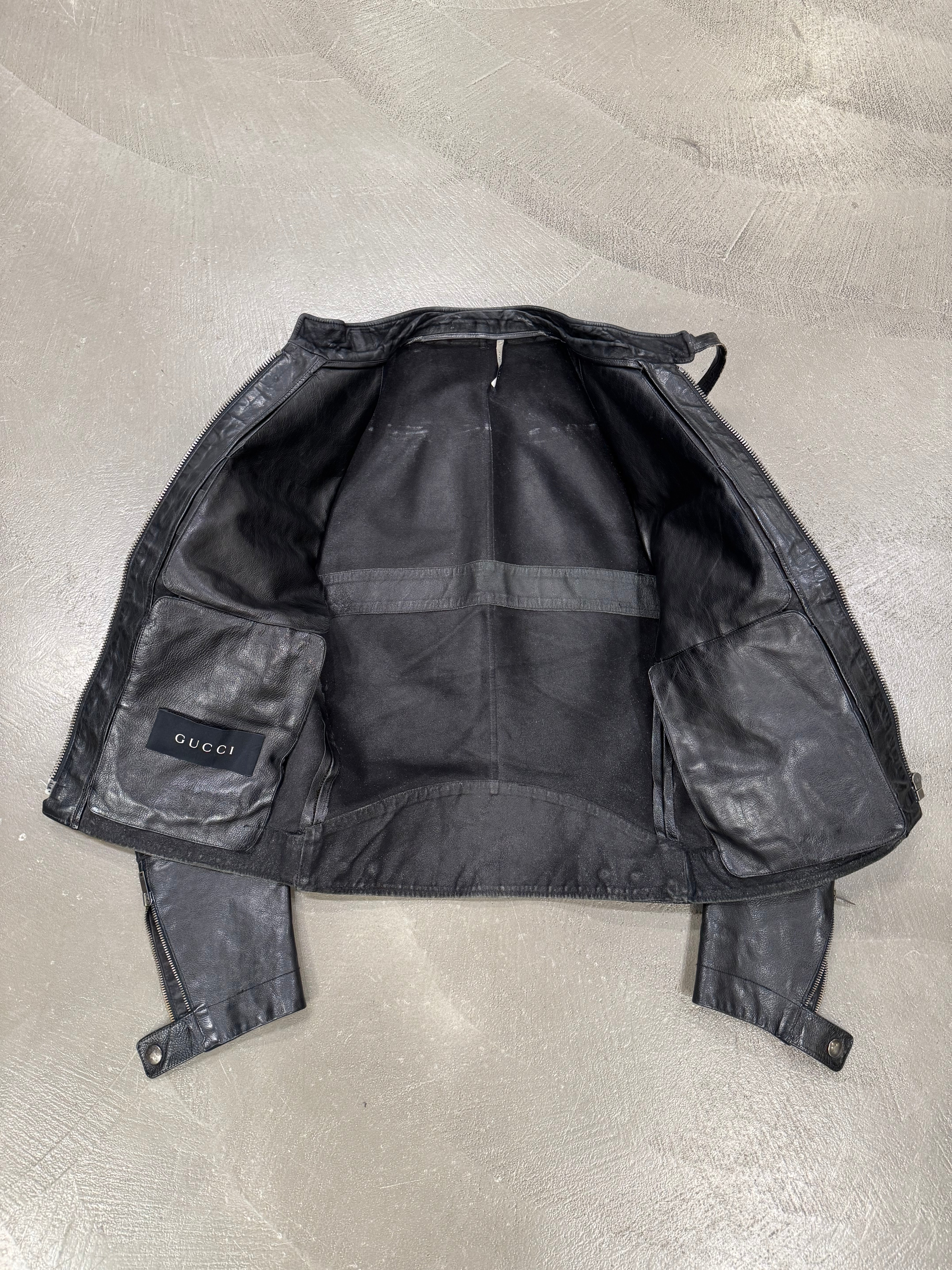 A/W2004 Gucci by Tom Ford biker leather jacket