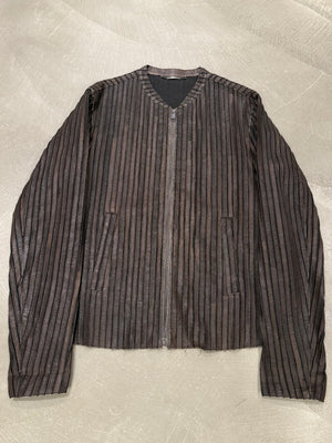 2000s Dolce & Gabbana pinstripe textured zip up jacket