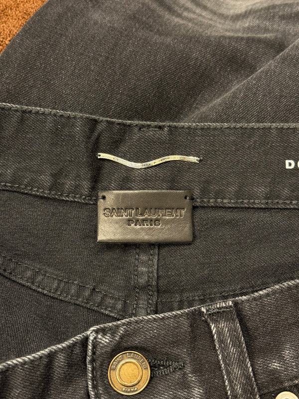 2018 Saint Laurent “D02” faded distressed black pants