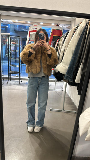 1990s Plein Sud real fur cropped jacket