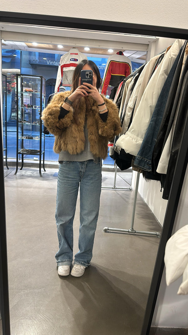 1990s Plein Sud real fur cropped jacket