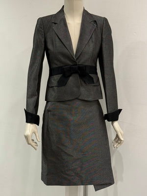 2000s Cavalli bow-detailed blazer and skirt set
