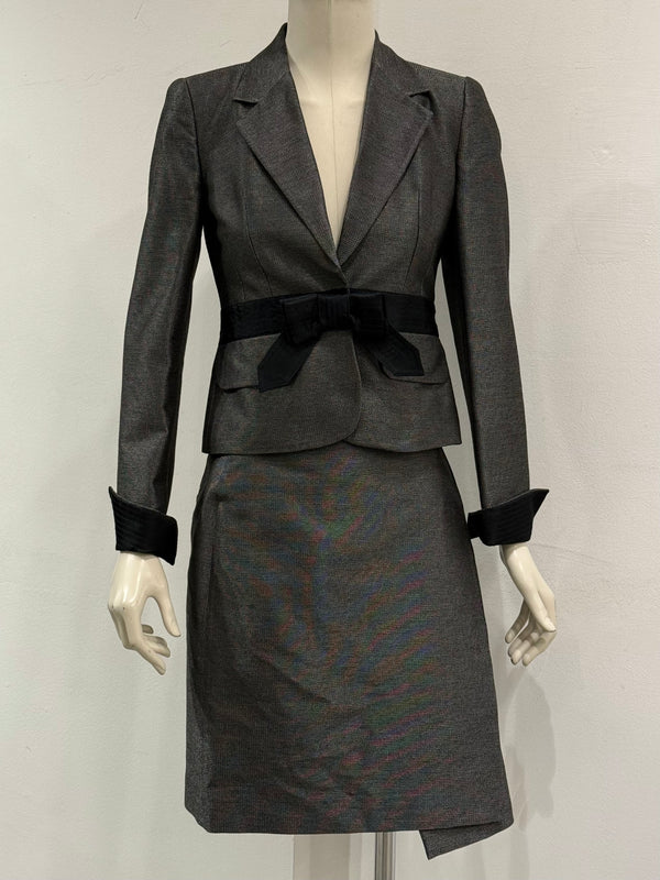 2000s Cavalli bow-detailed blazer and skirt set