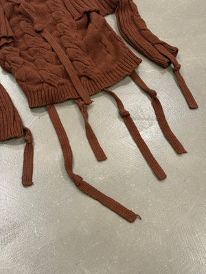 A/W2004 Vivienne Westwood deconstructed cable knit straps sweater
