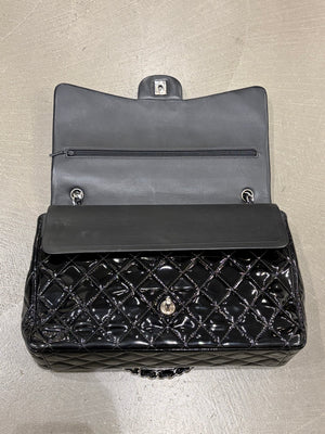 2013-2014 Chanel Large Flap double chain matelasse patent leather bag