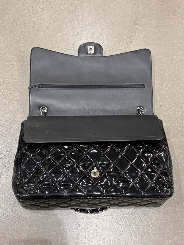 2013-2014 Chanel Large Flap double chain matelasse patent leather bag
