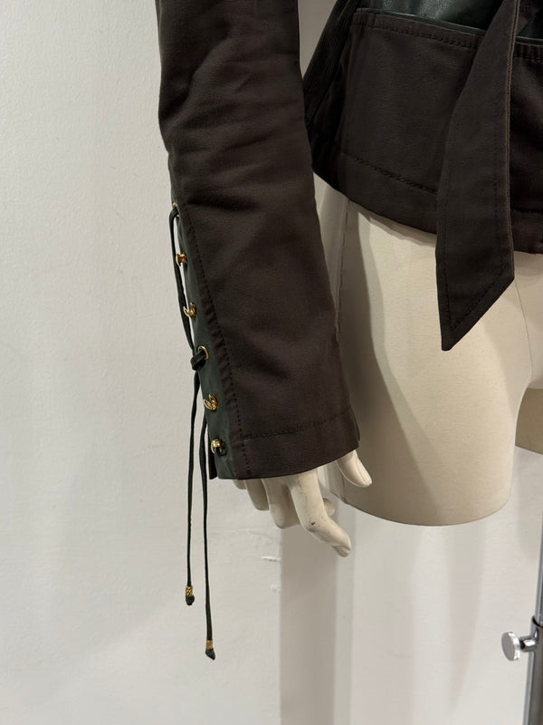 2000s Roberto Cavalli belted paneled jacket