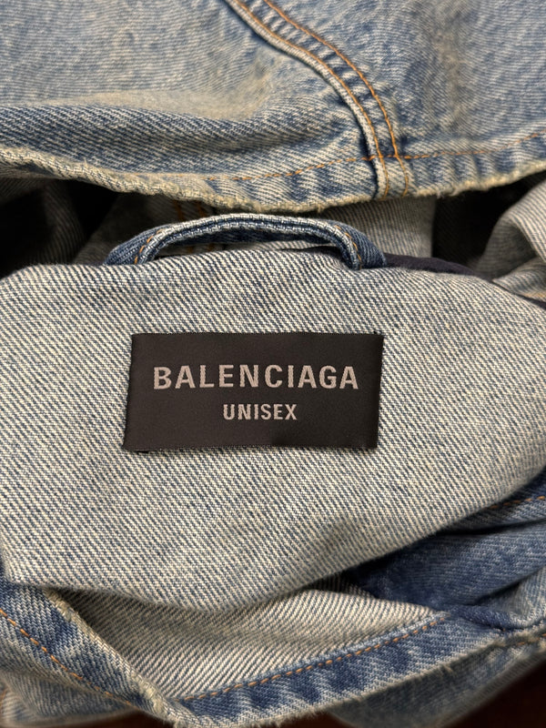 2022 Balenciaga denim hooded anorak jacket