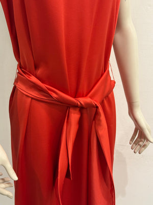 2000s Yves Saint Laurent silk belted draped dress
