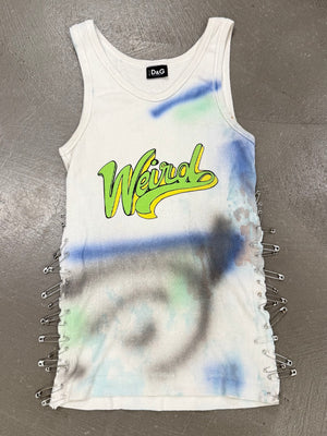 2000s Dolce & Gabbana safety pint graffiti "weird" top