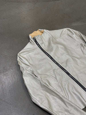 S/S2022 Rick Owens “Fogachine” silver stretchy leather jacket