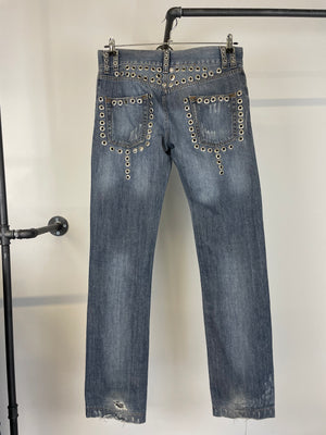 SS06 Dolce & Gabbana eyelet studded holed jeans