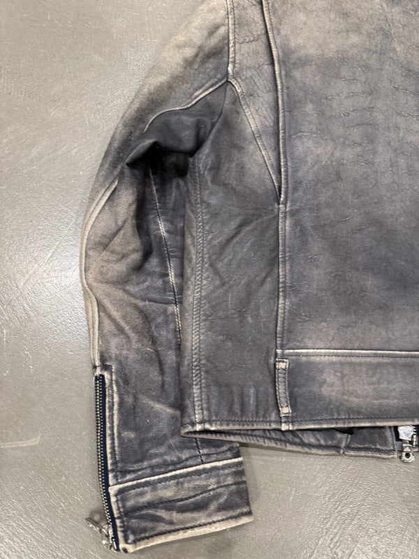 A/W2003 Dolce & Gabbana artisanal distressed sergeant leather jacket