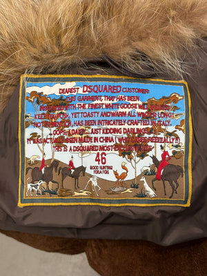 2000s Dsquared2 cropped puffer jacket with real murmanski fur