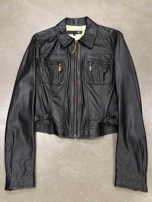 2000s Cavalli biker leather jacket