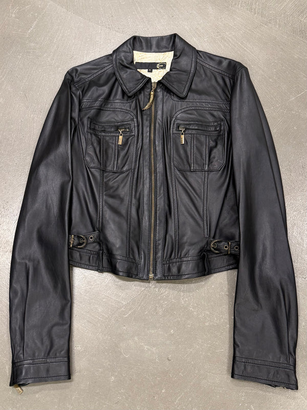 2000s Cavalli biker leather jacket