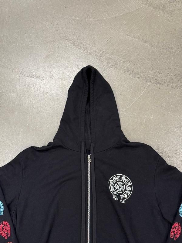 Chrome Hearts multicolor horseshoe logo zipup hoodie